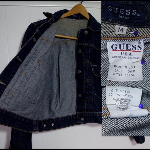 Vintage Guess Jean Trucker Jacket 80s Denim Jacket - Picture 2 of 3